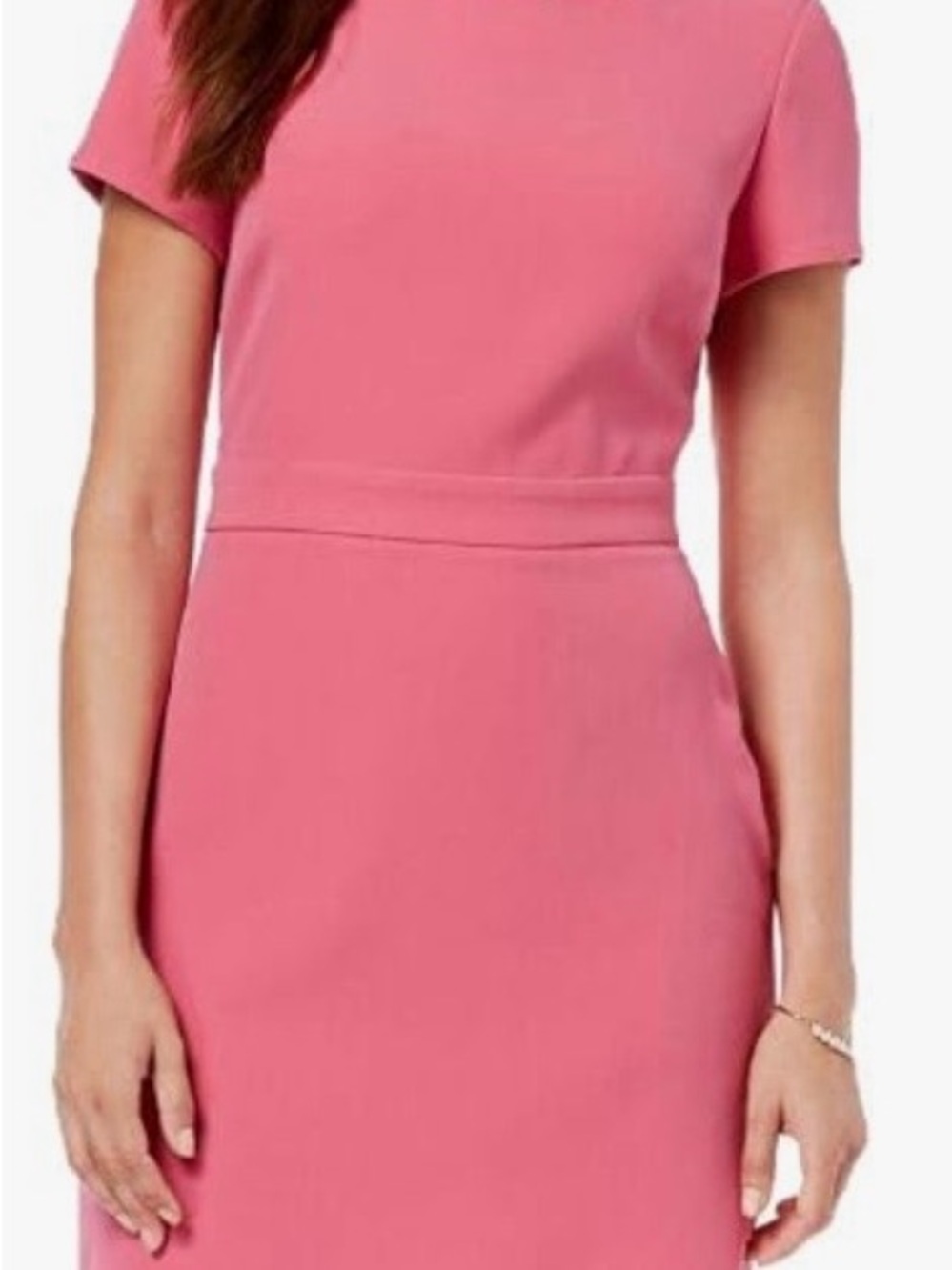 Maison Jules Pink Short-Sleeve Midi Sheath Dress Size 4